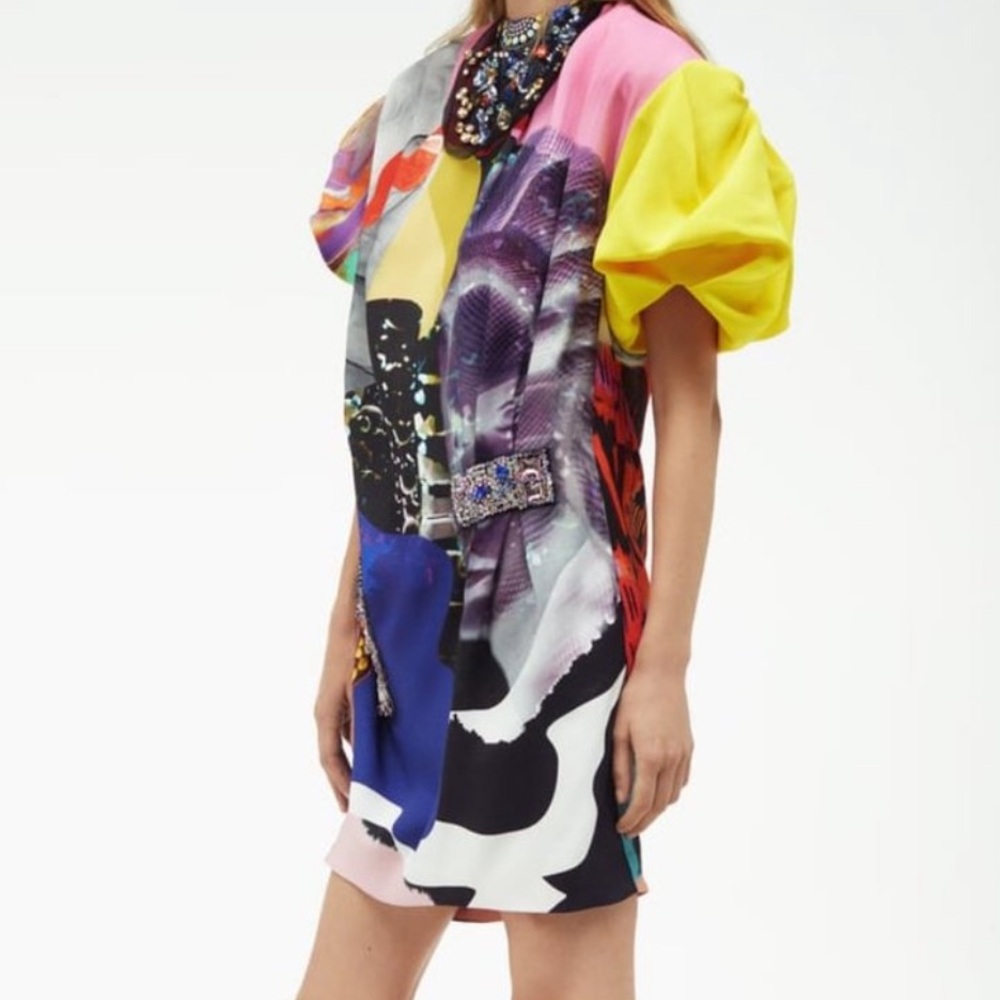 *NEW* ZARA x ATELIER LIMITED EDITION COLORFUL BEJEWELED PUFF SLEEVE DRESS XS - Picture 4 of 16